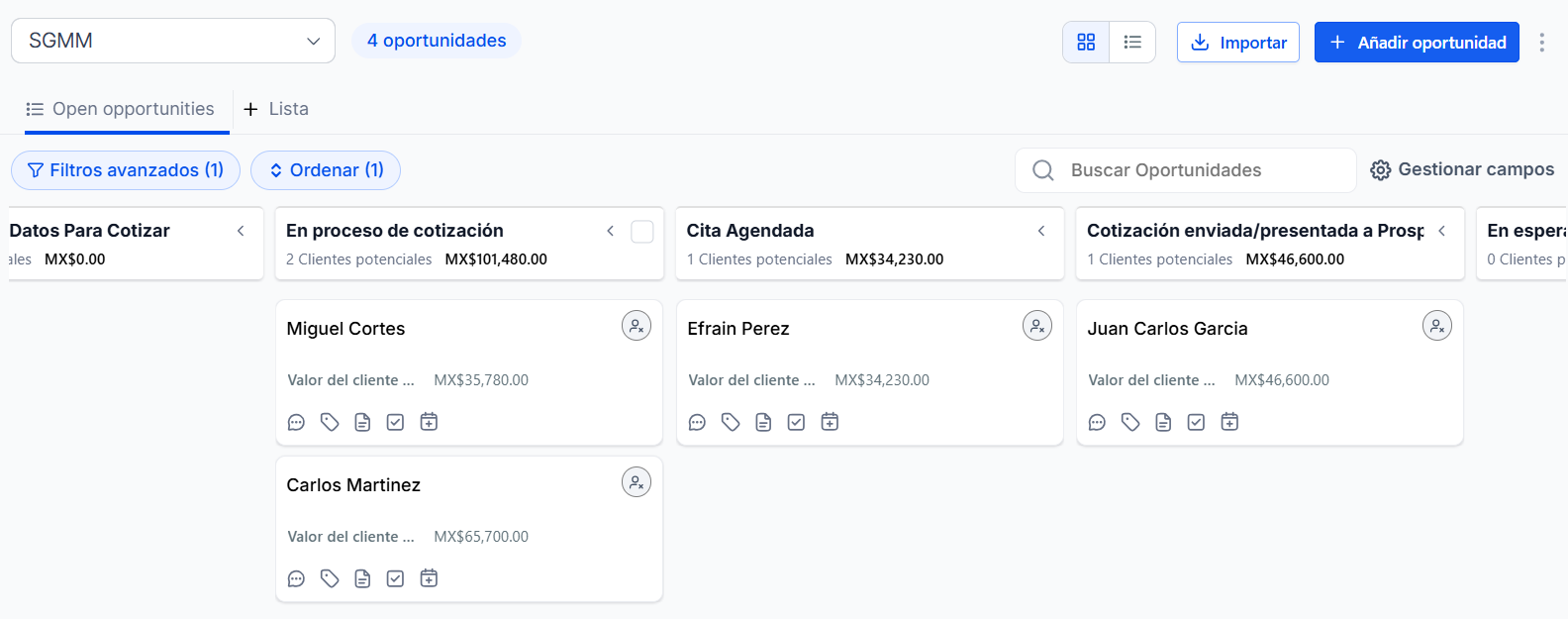 Pipeline de prospectos
